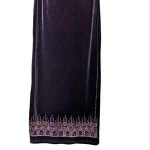 Vtg Black Velvet Party Skirt. Pink Art Deco Sparkle. XS fit. Md in Canada. HP!